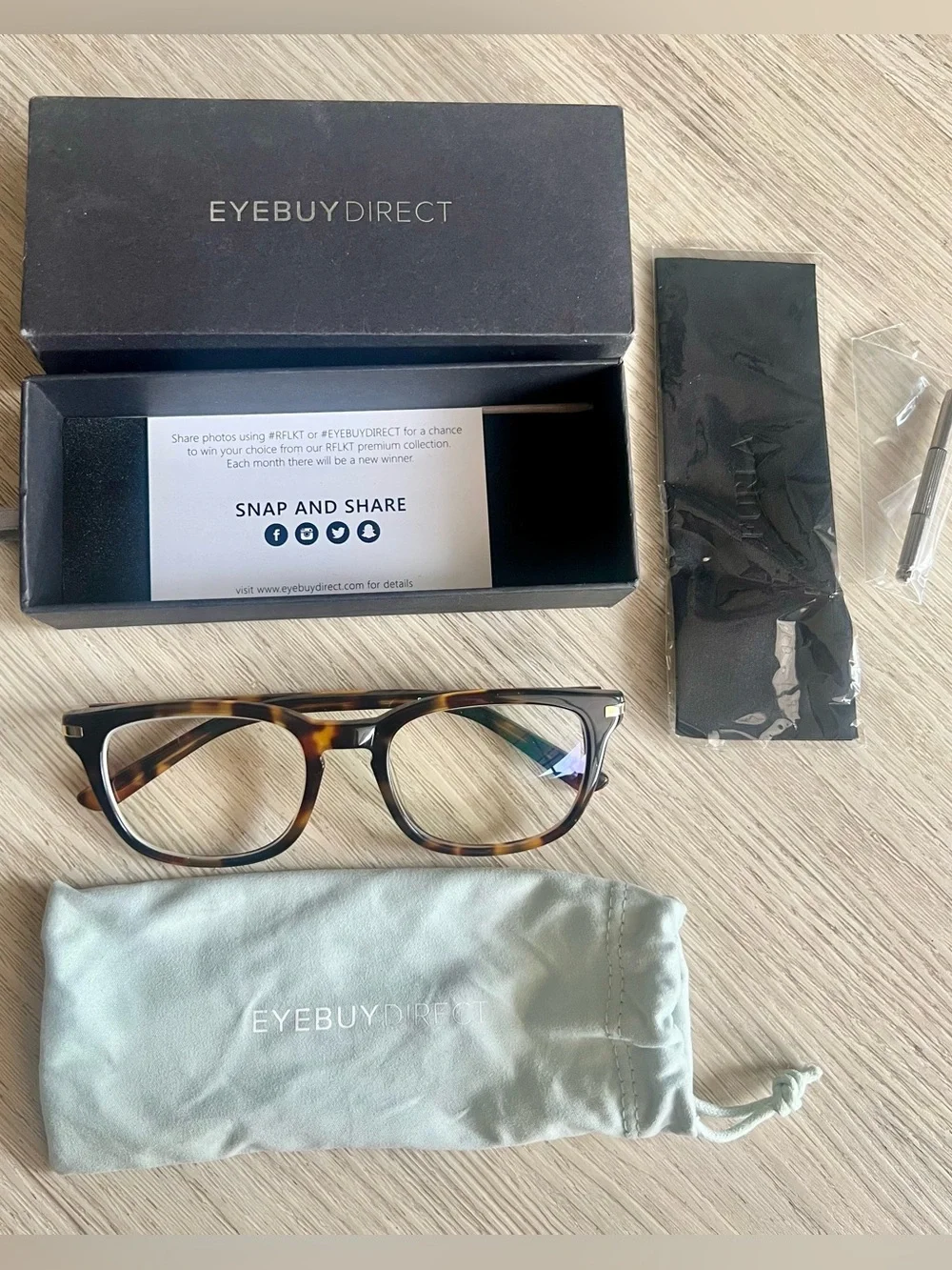 New Eyeglass Frames from EyeBuyDirect Brown Tortoise Shell “Infinity”